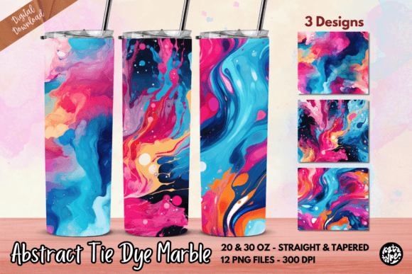 Abstract Tie Dye Marble Tumbler Wrap