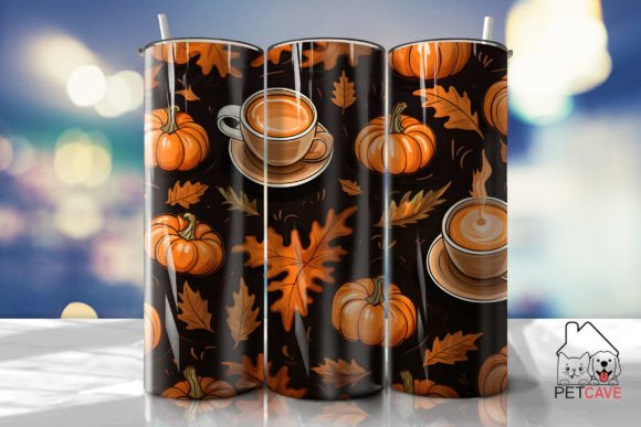 Anime Aesthetic Pumpkin Tumbler Wrap 2