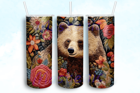Bear Tumbler Sublimation Design
