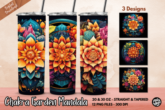 Chakra Garden Mandala Tumbler Wrap