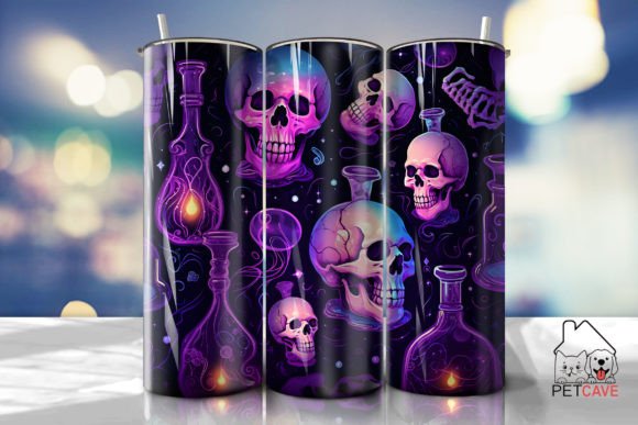 Cosmic Purple Skulls Tumbler Wrap