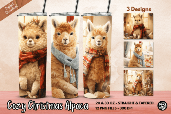 Cozy Christmas Alpaca Tumbler Wrap