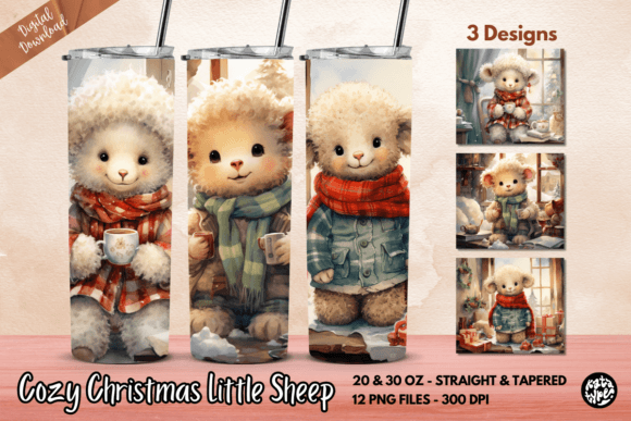 Cozy Christmas Little Sheep Tumbler Wrap