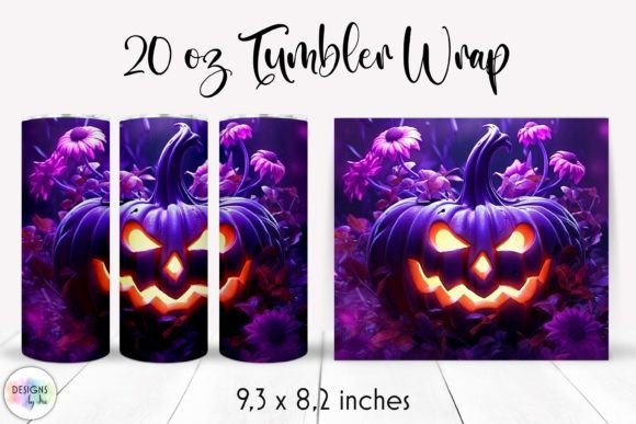 Creepy Halloween Pumpkins Tumbler Design