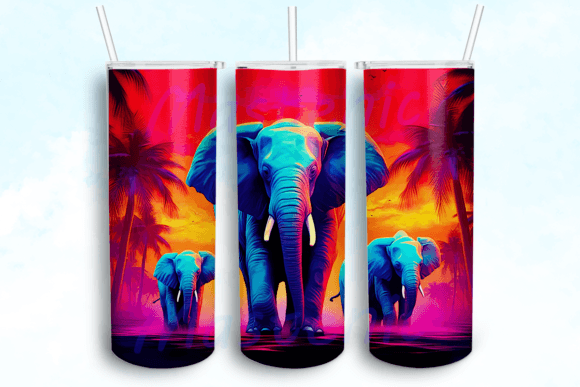 Elephants 20 Oz Skinny Tumbler