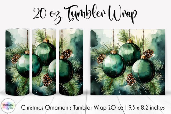 Emerald Christmas Bulbs 20 Oz Tumbler