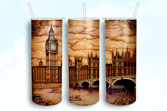 Engraved Wood Big Ben Tumbler PNG