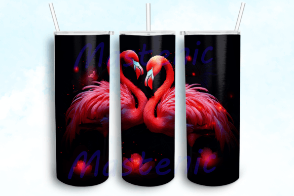 Flamingos Tumbler Sublimation Design