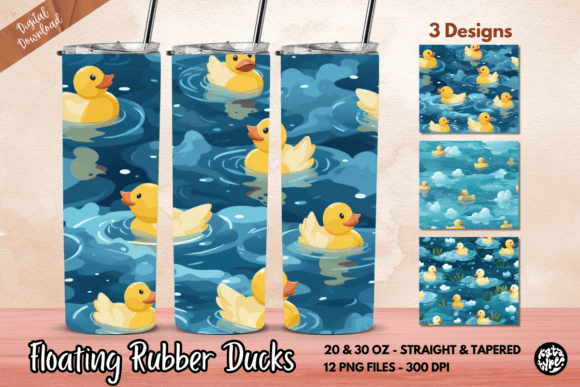 Floating Rubber Ducks Tumbler Wrap