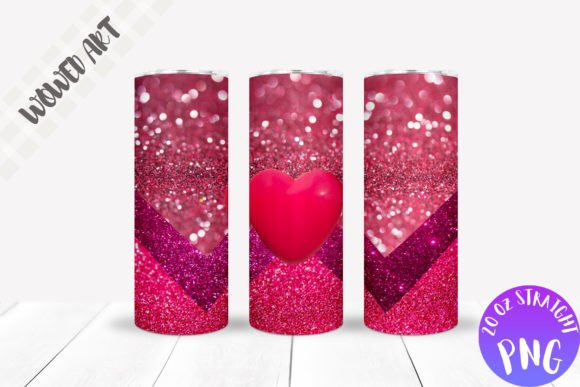 Glitter Heart Tumbler Wrap