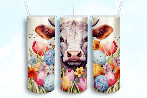 Highland Cow Western Spring Tumbler PNG