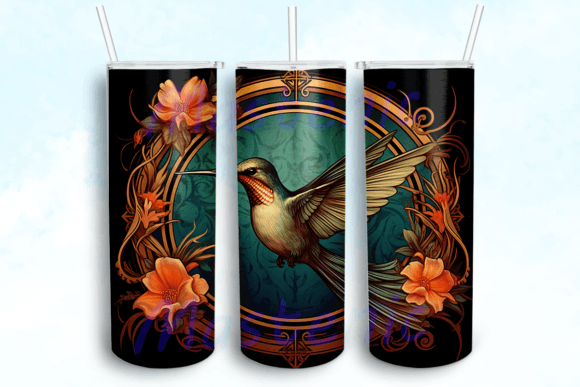 Hummingbird 20 Oz Skinny Tumbler PNG