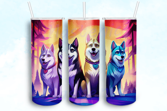 Husky Dogs 20 Oz Skinny Tumbler