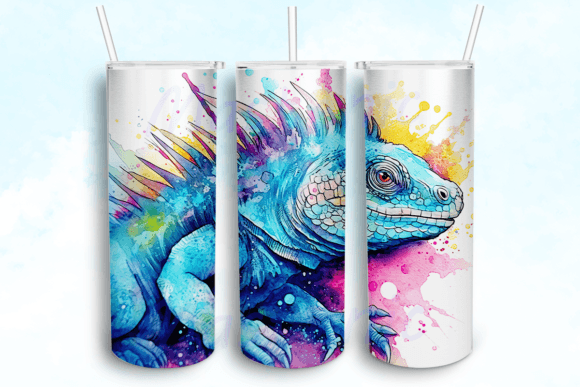 Iguana Tumbler Sublimation Design