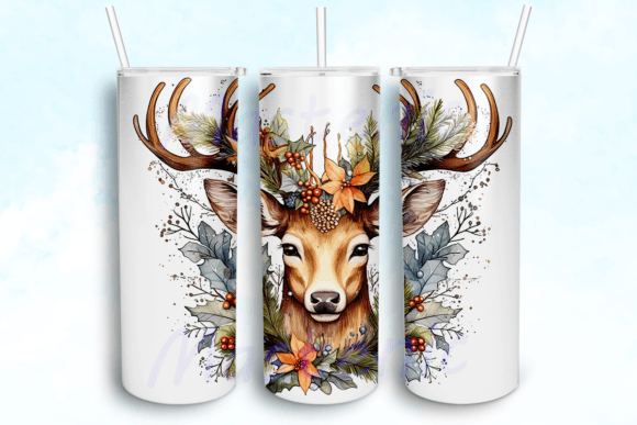 Majestic Christmas Deer Tumbler PNG