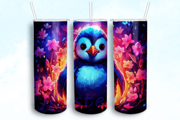 Penguin Tumbler Sublimation Design