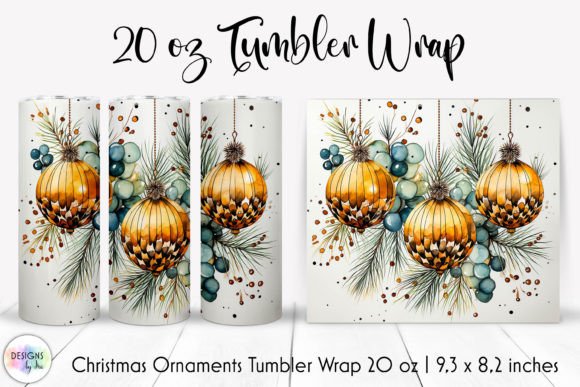 Pine Branches Christmas Bulbs Tumbler