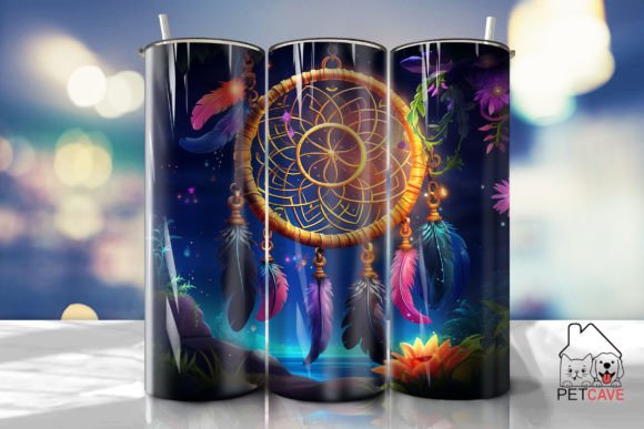 Radiant Neon Dream Catcher Tumbler Wrap