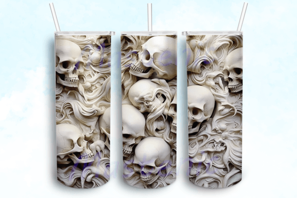 Skulls 20 Oz Skinny Tumbler Sublimation