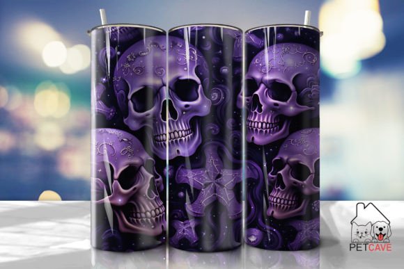 Sparklecore Purple Skulls Tumbler Wrap