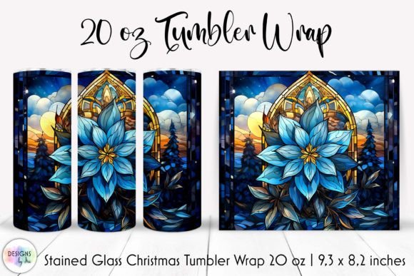 Stained Glass Poinsettia Tumbler Wrap