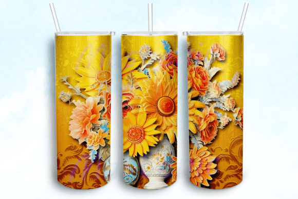 Sunflower Tumbler Sublimation Design