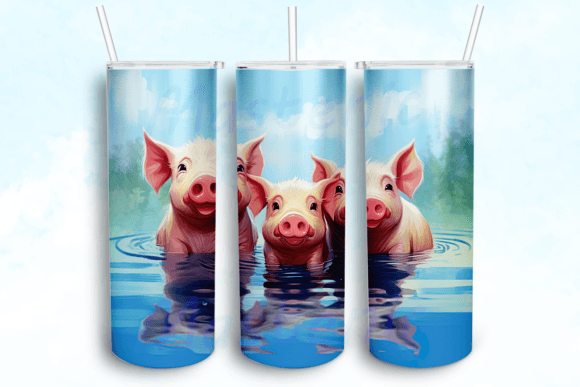 Three Baby Pigs Tumbler PNG