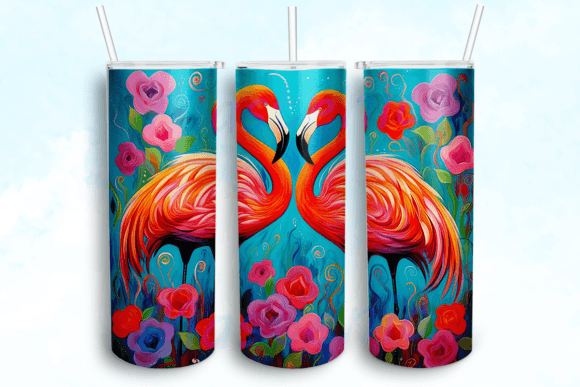 Two Flamingos 20 Oz Skinny Tumbler