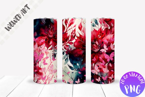 Water Color Flower Tumbler Wrap
