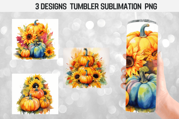 Watercolor Pumpkin Tumbler Sublimation