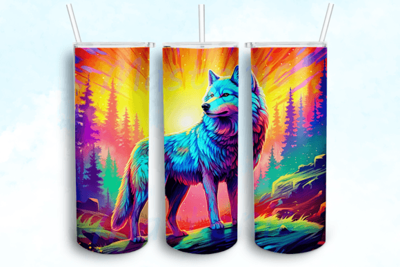Wolf 20 Oz Skinny Tumbler Sublimation